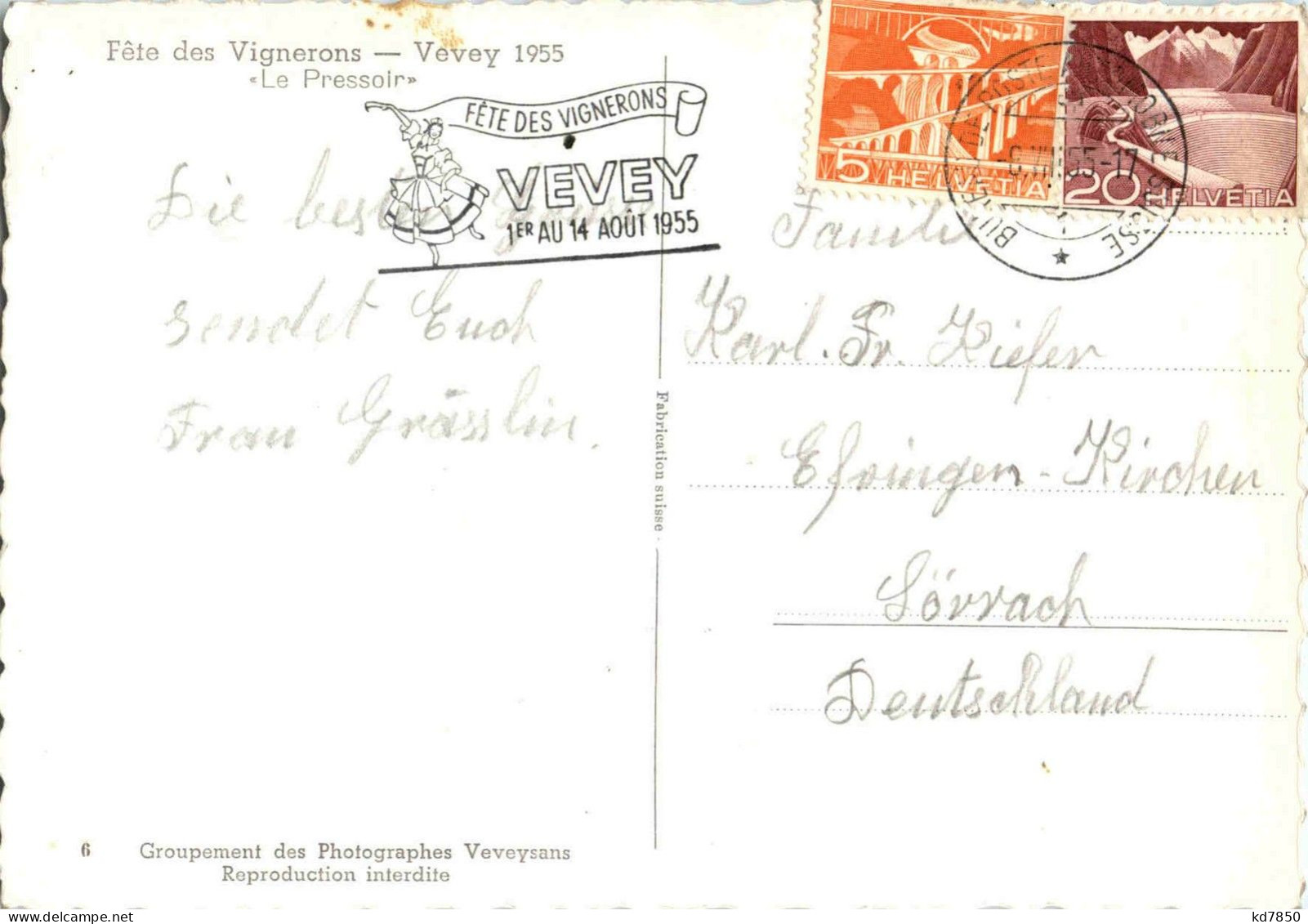 Vevey - Fete Des Vignerons 1955 - Vevey