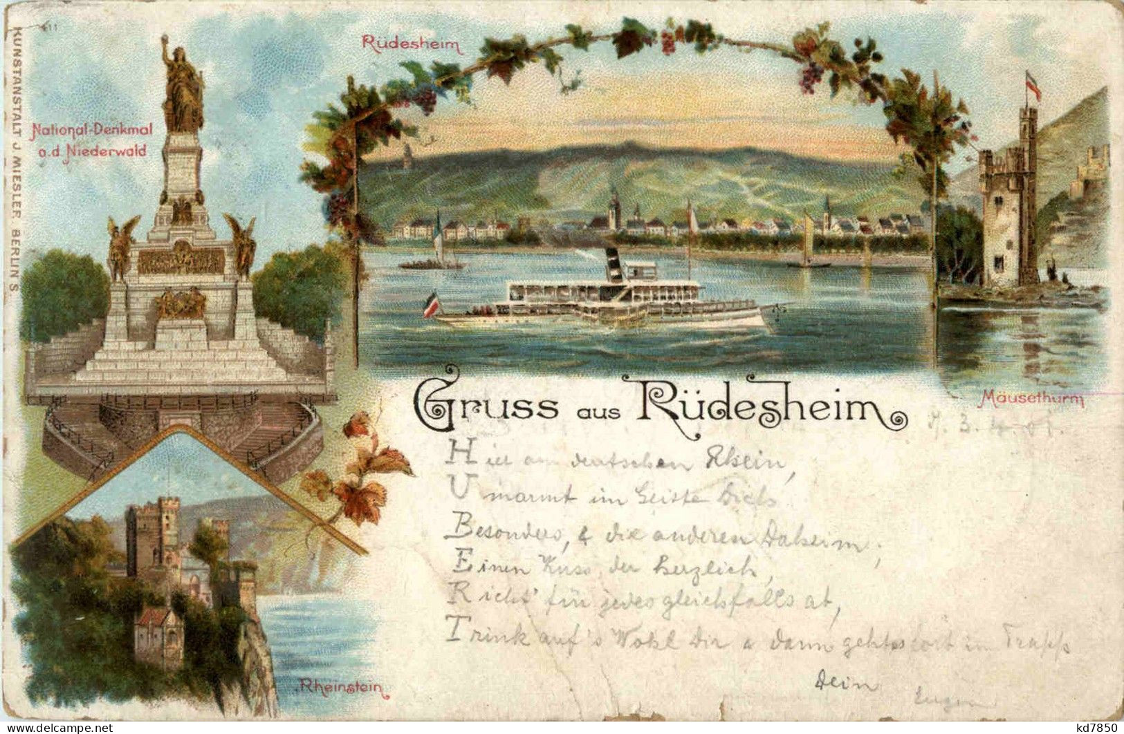 Gruss Aus Rüdesheim - Litho - Rüdesheim A. Rh.