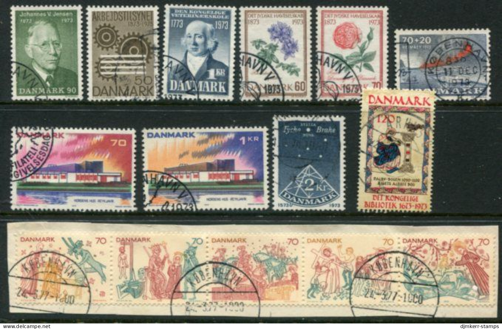 DENMARK 1973 Complete Commemorative Issues  Used. Between Michel 540-54 - Gebruikt