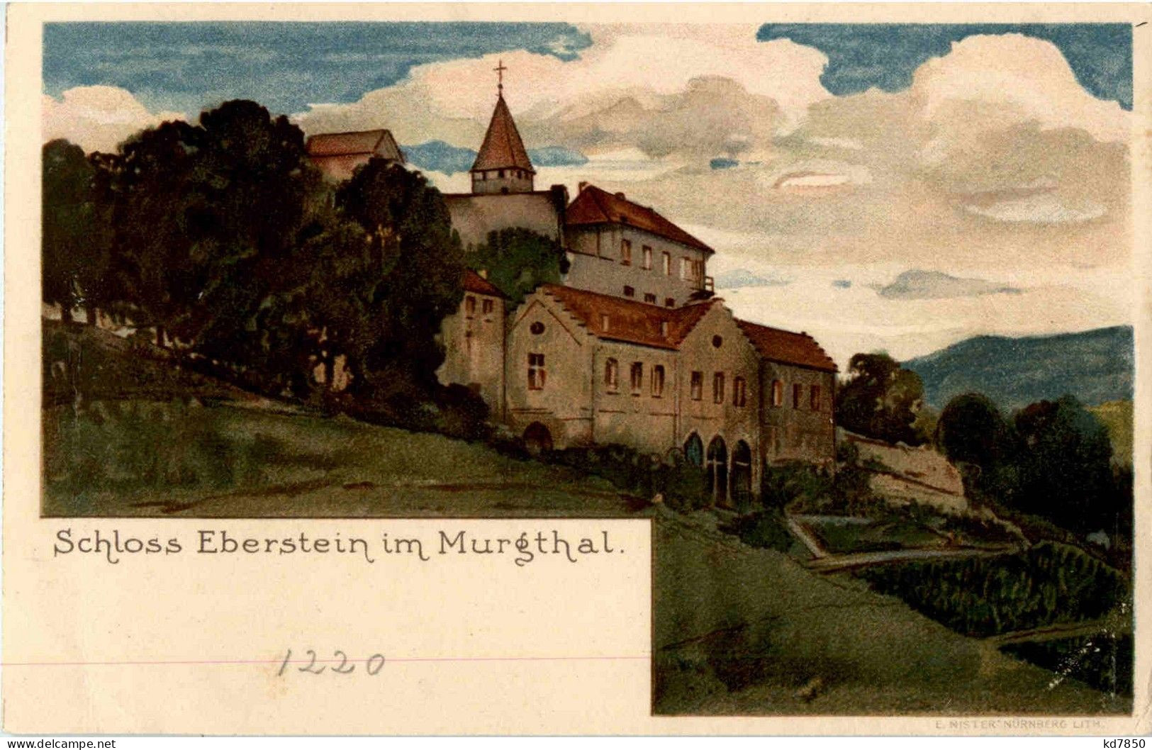 Schloss Eberstein Im Murgtal - Litho - Gernsbach