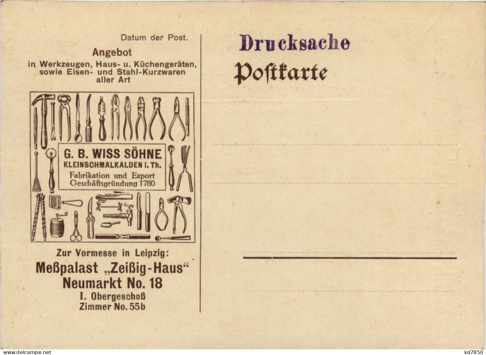 Schmalkalden - Postkarte G.B.Wiss Söhne - Kleinschmalkalden - Schmalkalden