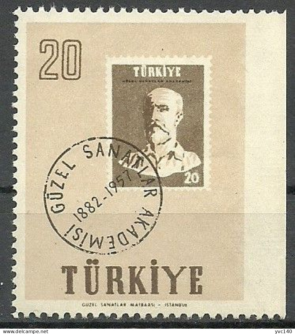 Turkey; 1957 75th Year Of The Art Academy 20 K. ERROR "Imperf. Edge" - Unused Stamps
