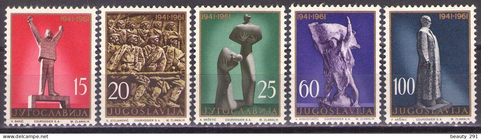 Yugoslavia 1961 - 20 Years Of Uprising - Mi 952-956 - MNH**VF - Nuovi