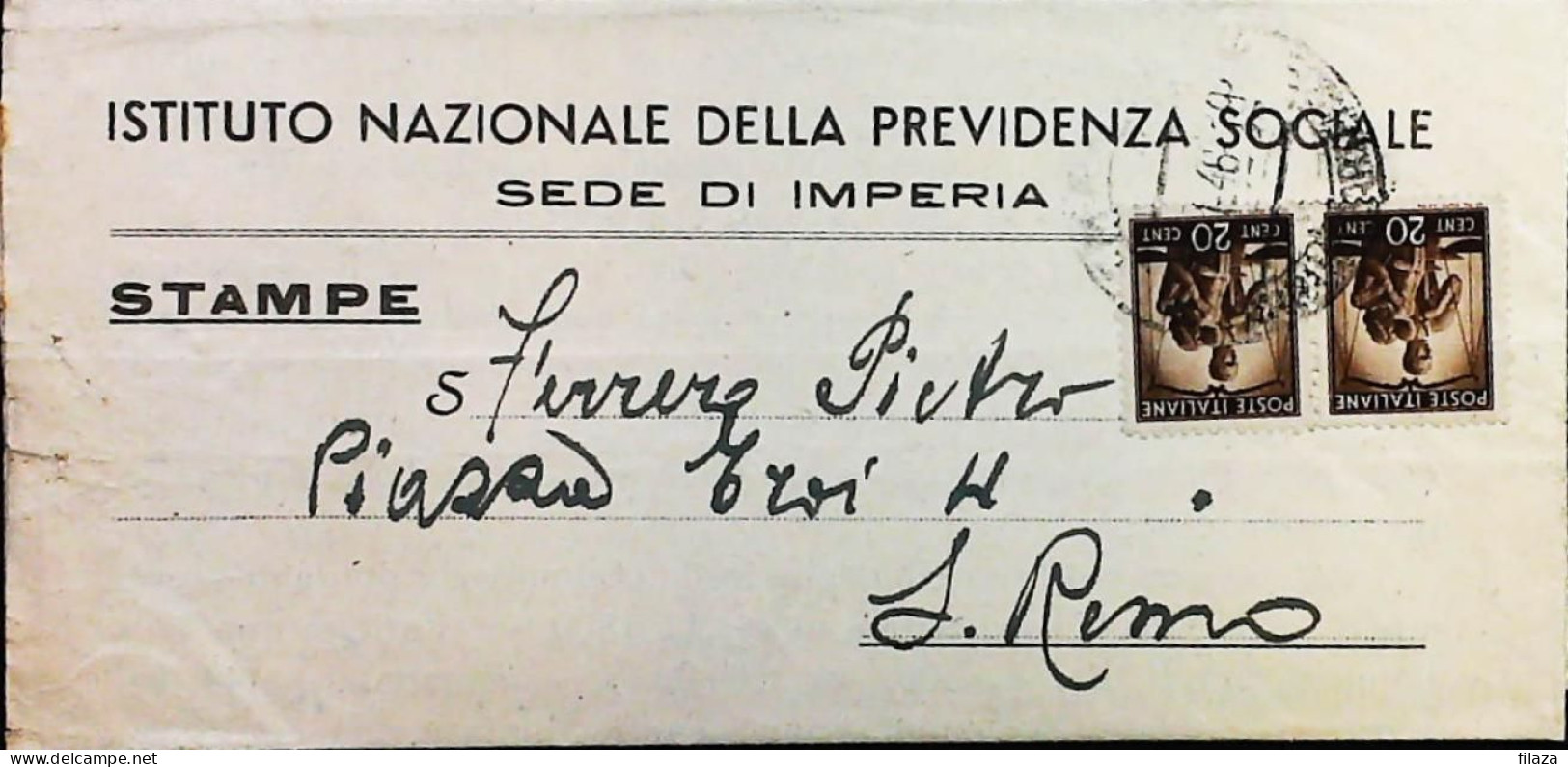 Italy - Repubblica - Democratica Lettera / Cartolina Da Imperia - S7125 - 1946-60: Marcofilie