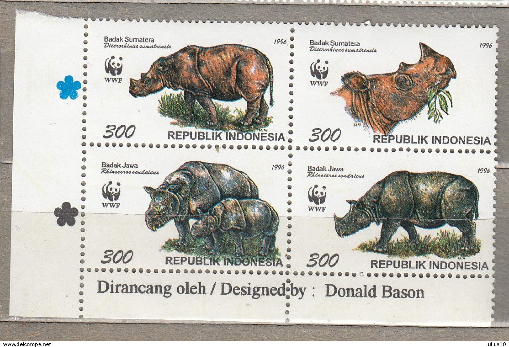 INDONESIA 1996 WWF Animals MNH(**) Mi 1648-1651 #Fauna 99-1 - Nuovi