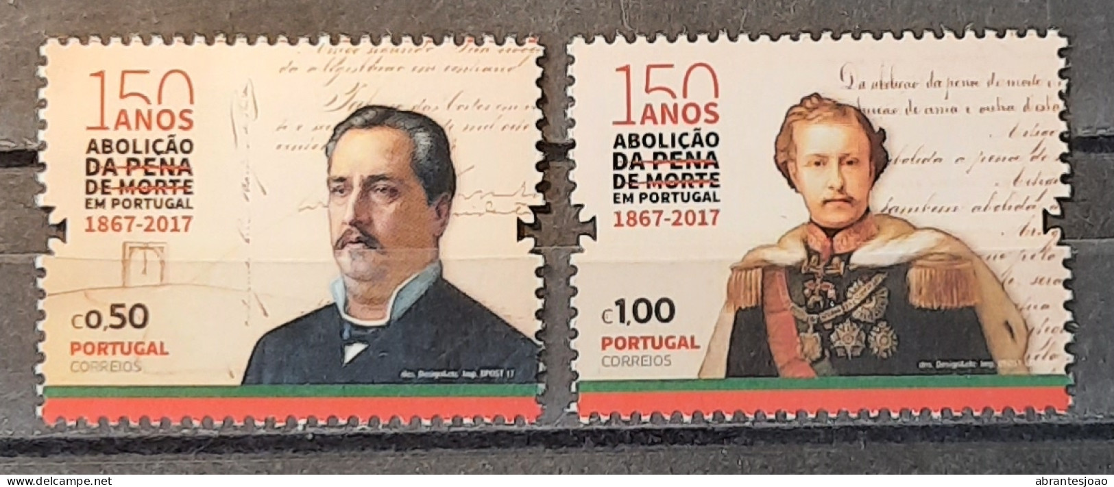 2017 - Portugal - MNH - 150 Years Since Abolition Of Death Penalty - 2 StaMPS - Nuevos