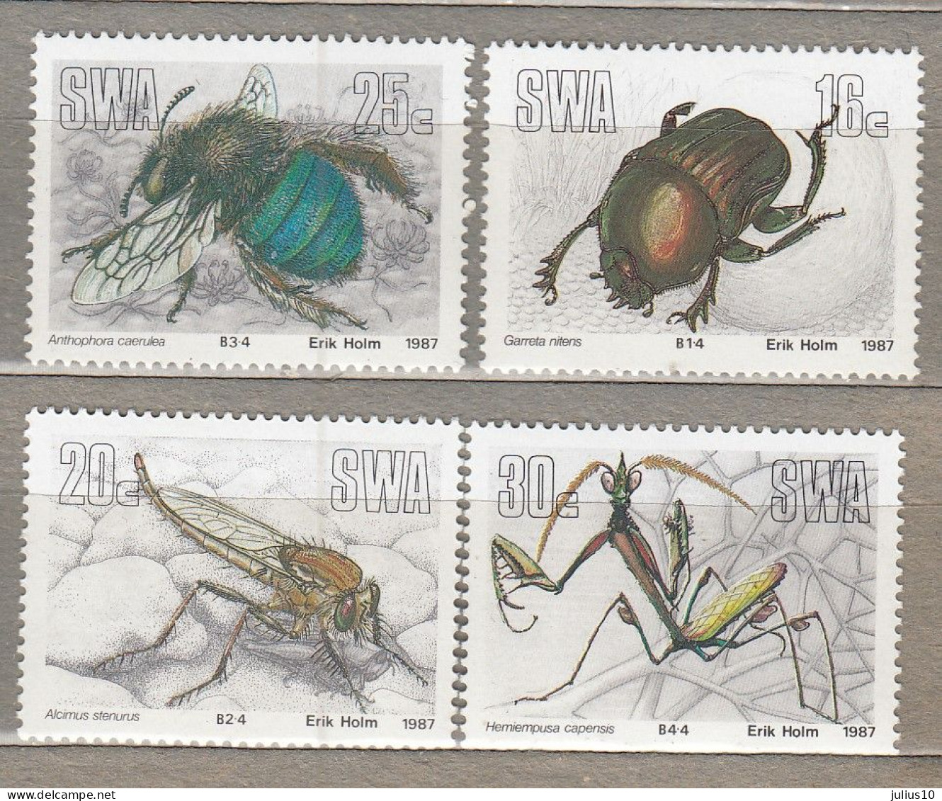 SOUTH WEST AFRICA SWA 1987 Insects MNH(**) Mi 605-608 #Fauna 120 - Sonstige & Ohne Zuordnung
