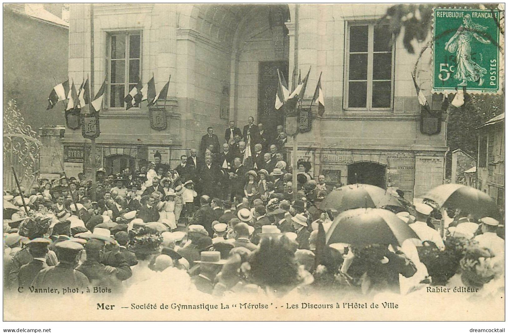 41 MER. Discours Hôtel De Ville. Gymnastique La Méroise 1911 - Mer