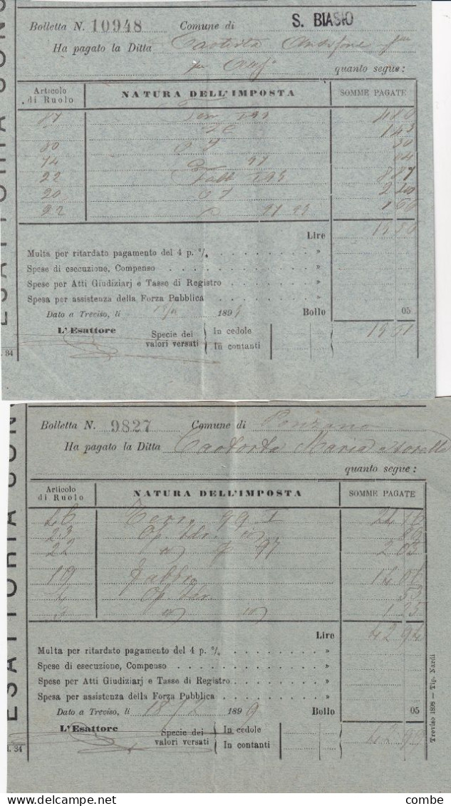 ITALIA. LOT. 12 DOC. MARCA DA BOLLO CENTmi CINQUE.... PONZANO, S.BIASIO, ...