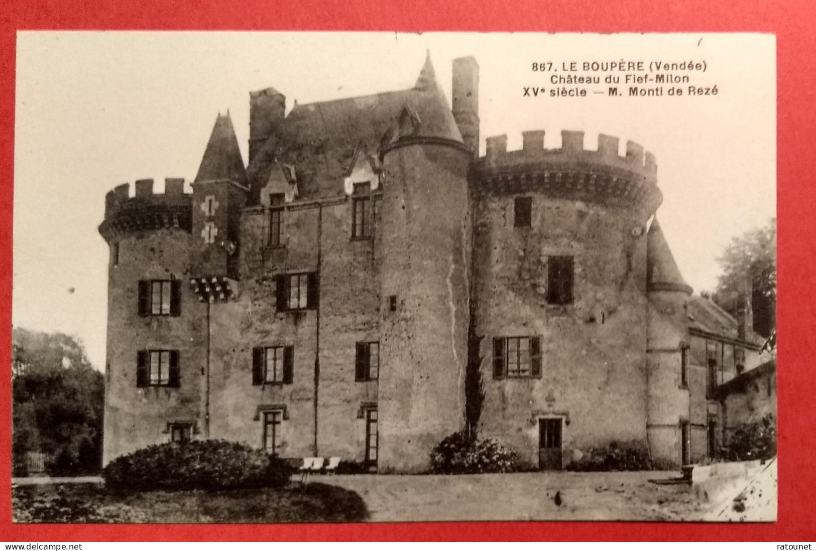 85 - VENDEE - LE BOUPERE - CPA 867 - Chateau Du Fief Milon -  éd JEHLY POUPIN * Monti De Rezé - Andere & Zonder Classificatie