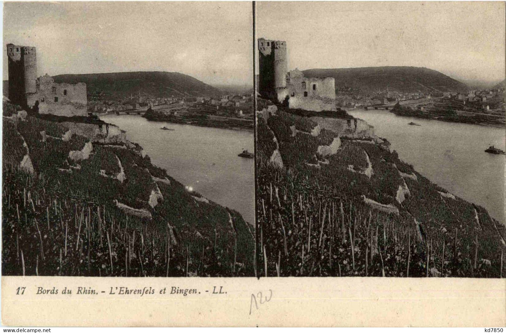 Le Ehrenfels Et Bingen - Stereo - Stereoscope Cards