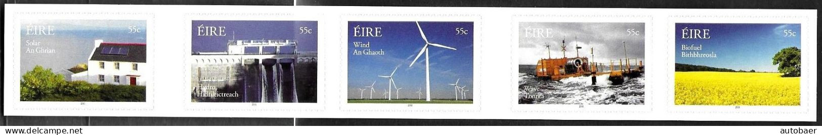 Irland Eire Ireland 2011 Renewable Energy Michel No 1982-86 Stripe ** MNH Postfrisch Neuf - Ongebruikt