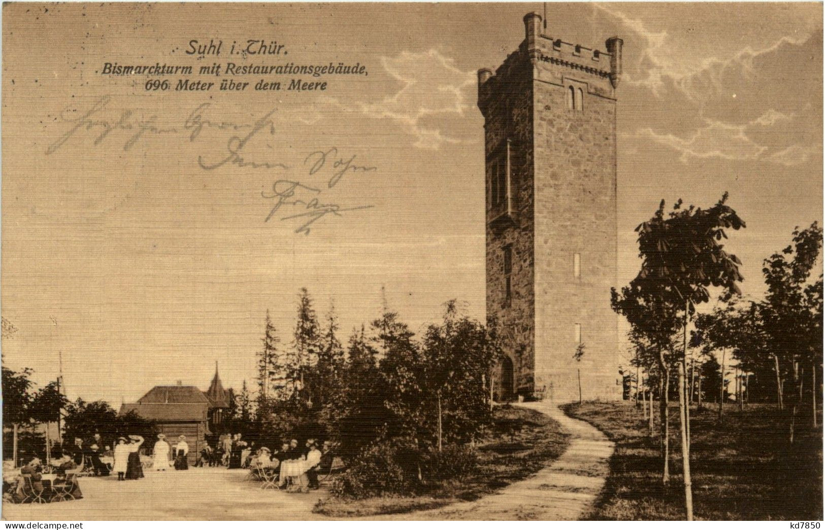 Suhl/Thür. - Bismarckturm Mit Restaurationsgebäude - Suhl