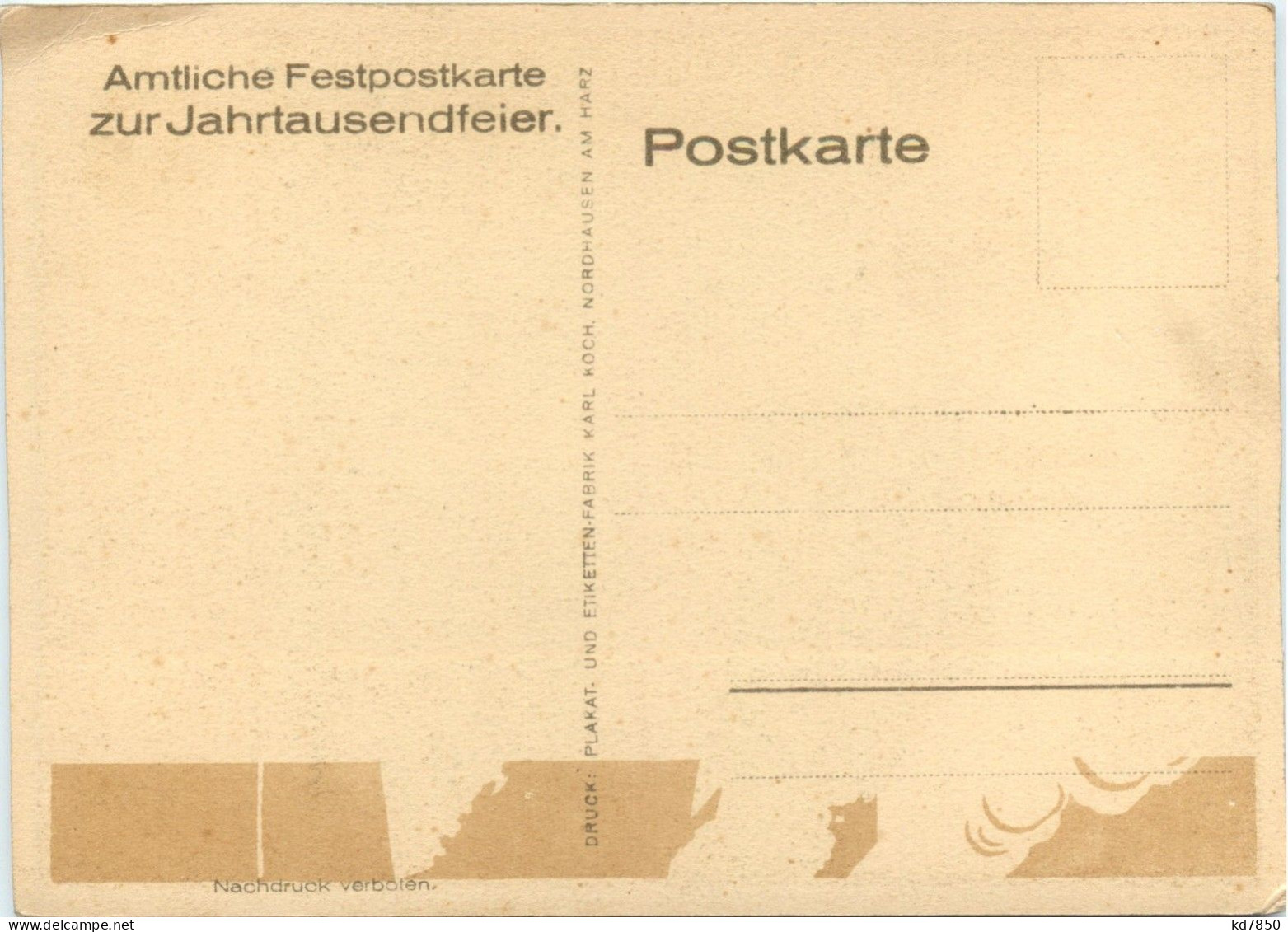 Nordhausen - Amtliche Festpostkarte Zur Jahrtausendfeier - Nordhausen