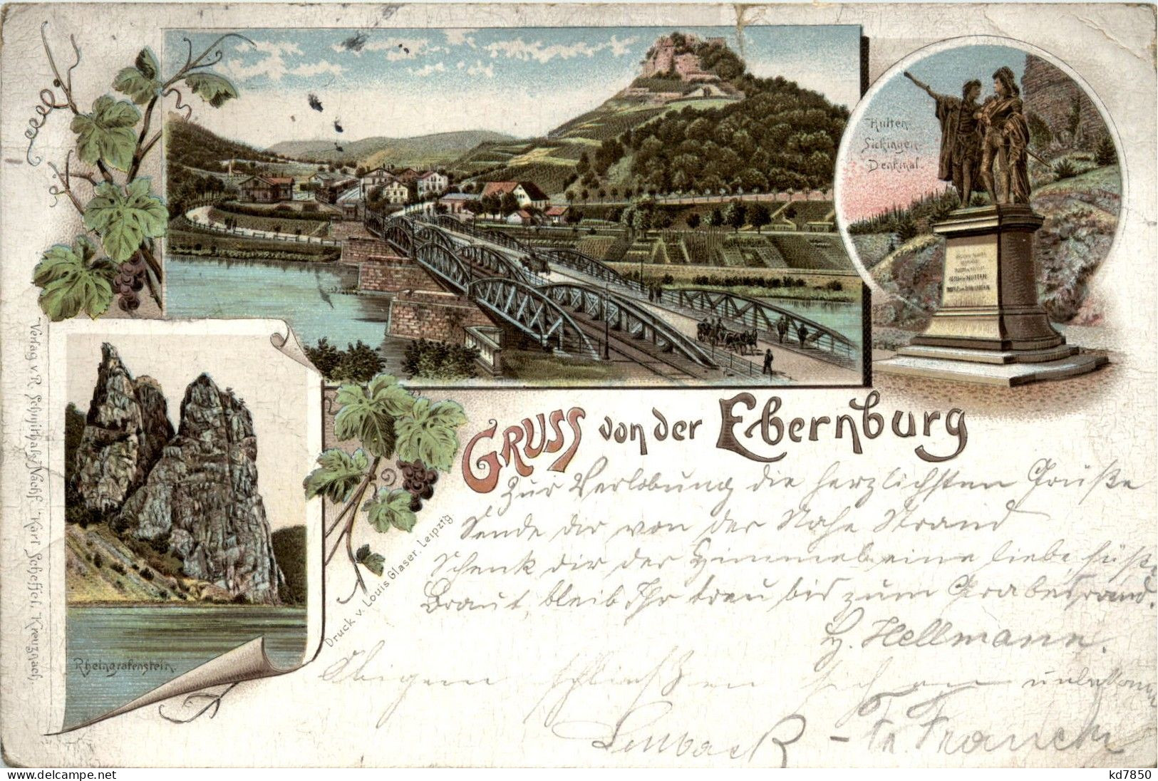 Gruss Aus Ebernburg - Litho - Bad Münster A. Stein - Ebernburg