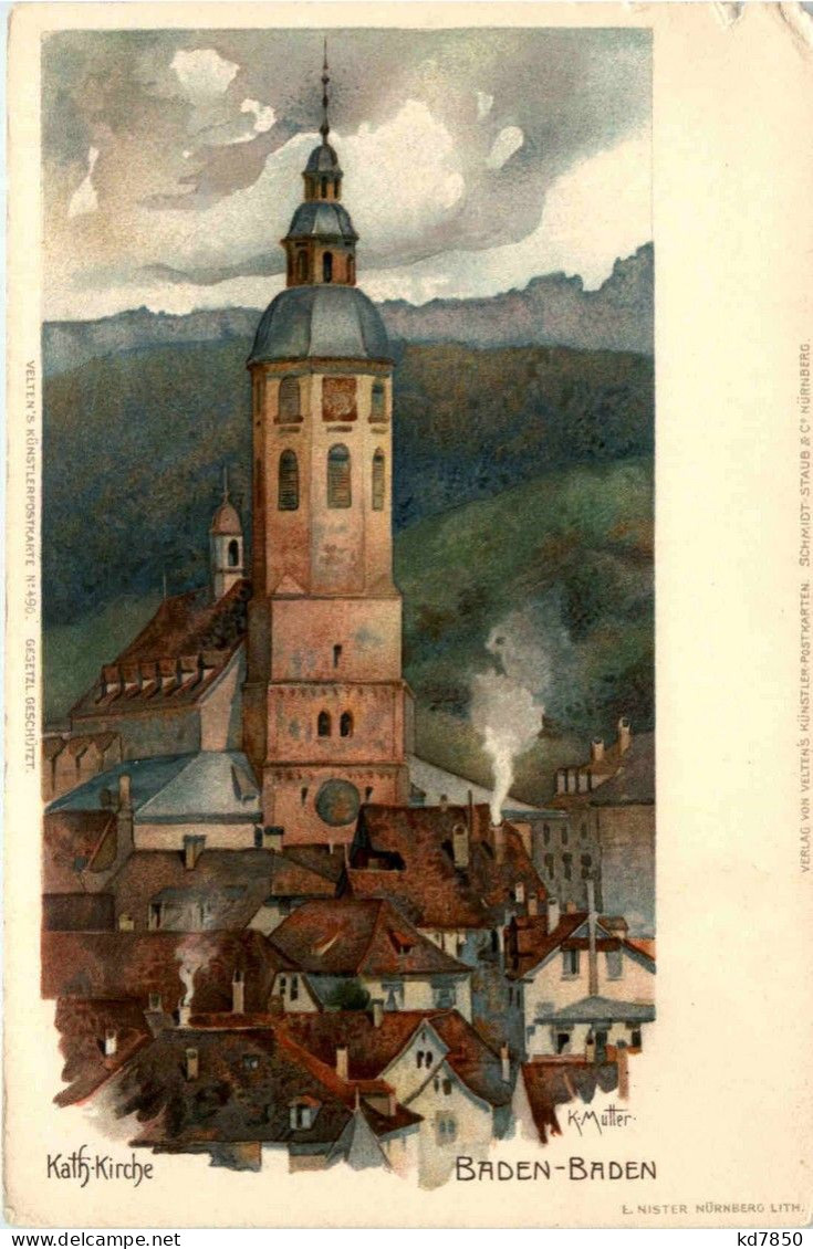 Baden-Baden - Litho Künstlerkarte K. Mutter - Baden-Baden