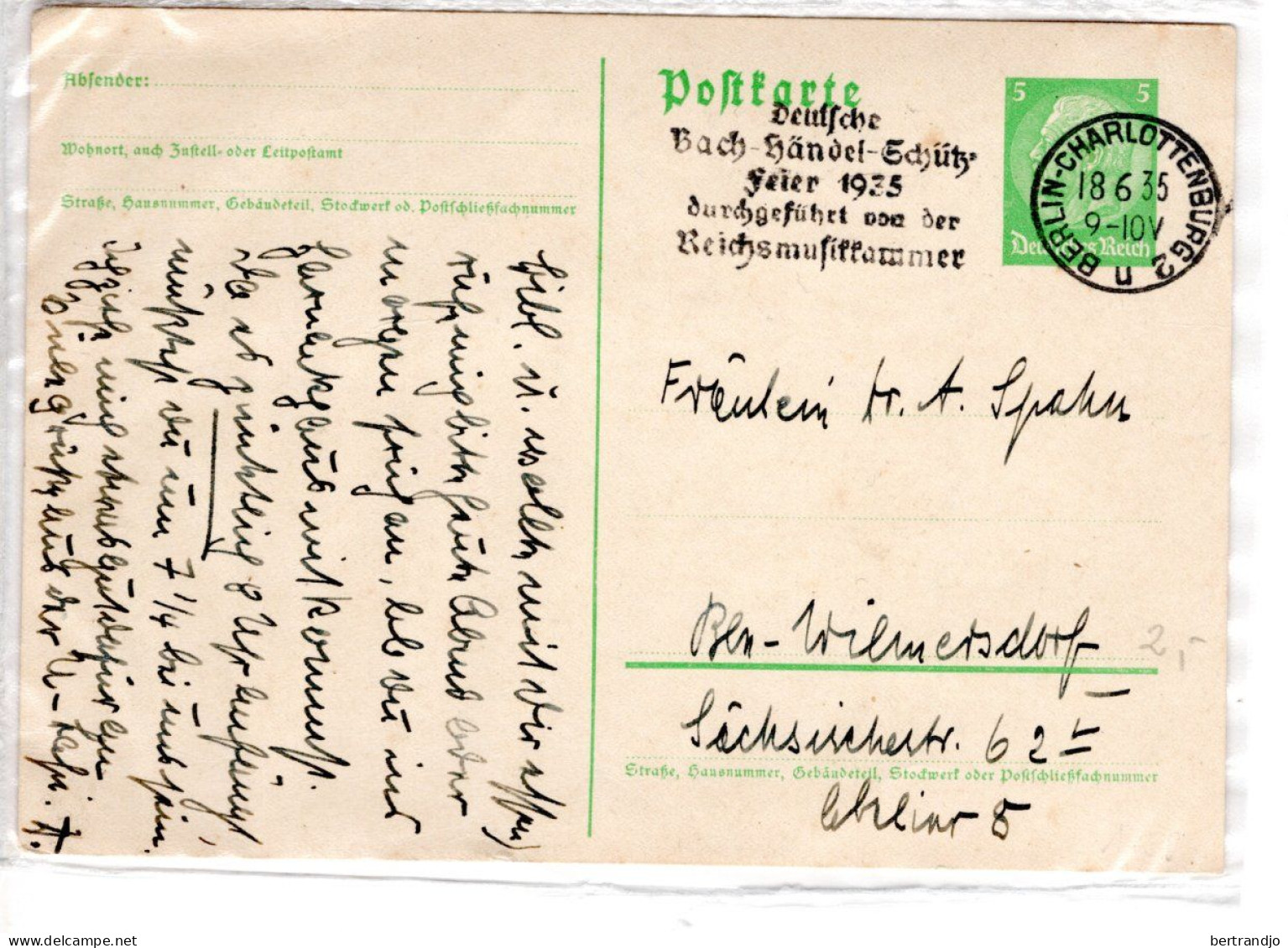 Entier / Postkarte Berlin Charlottenburg - Briefkaarten