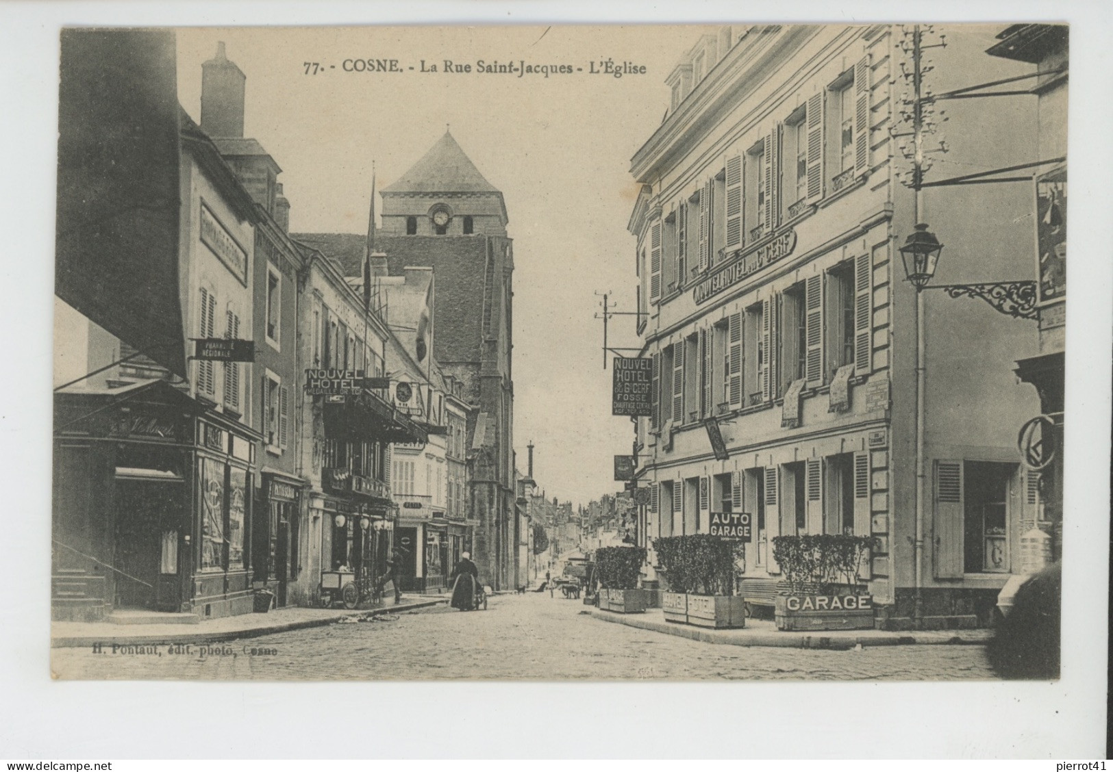 COSNE - La Rue Saint Jacques - L'Église - Cosne Cours Sur Loire