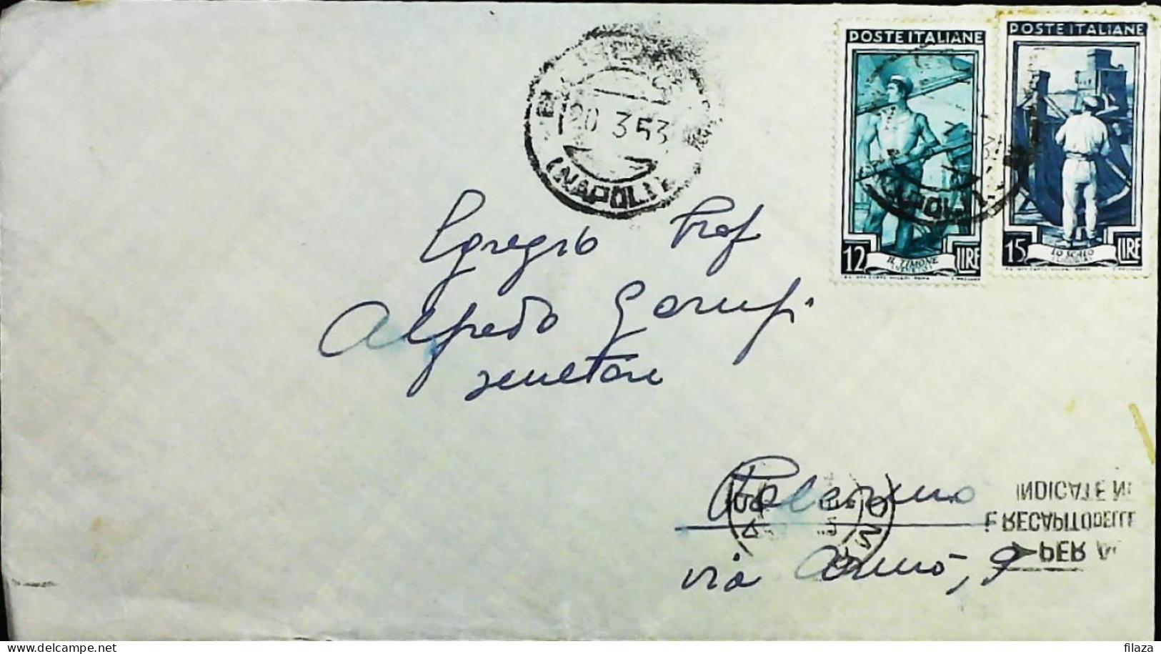 Italy - Repubblica - Italia Al Lavoro Lettera / Cartolina Da Ischia - S7369 - 1946-60: Marcophilie