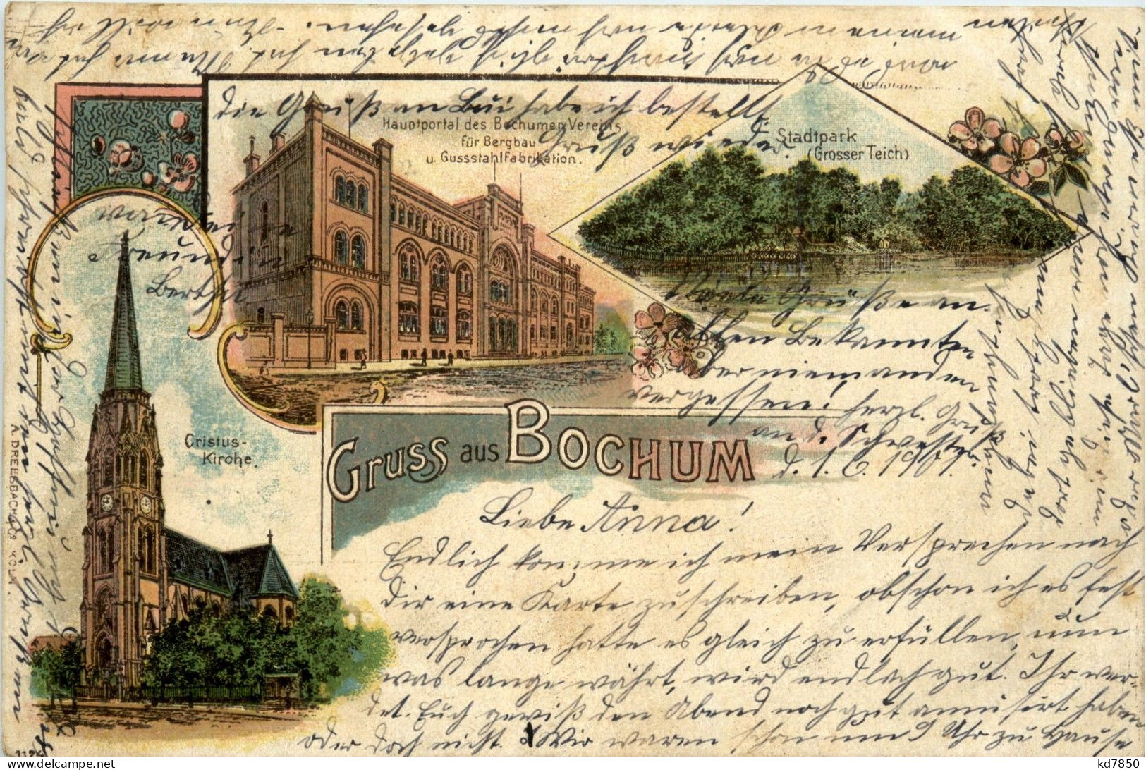 Gruss Aus Bochum - Litho - Bochum