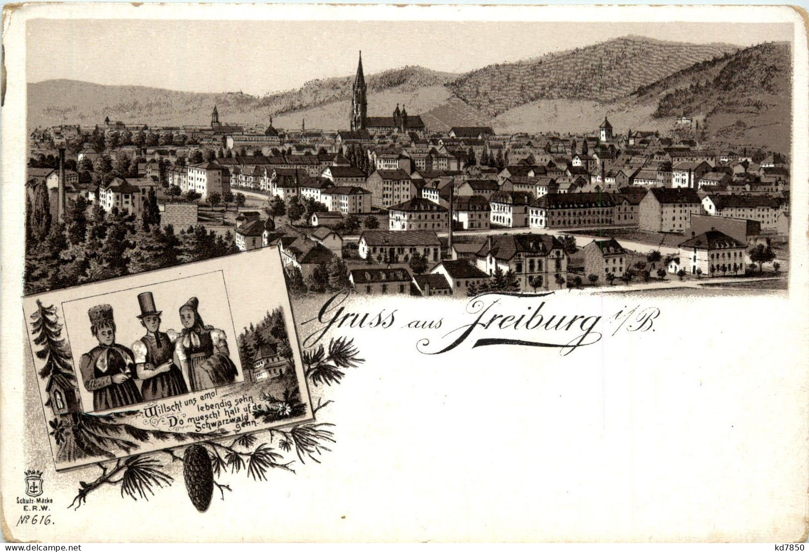 Gruss Aus Freiburg - Litho - Freiburg I. Br.
