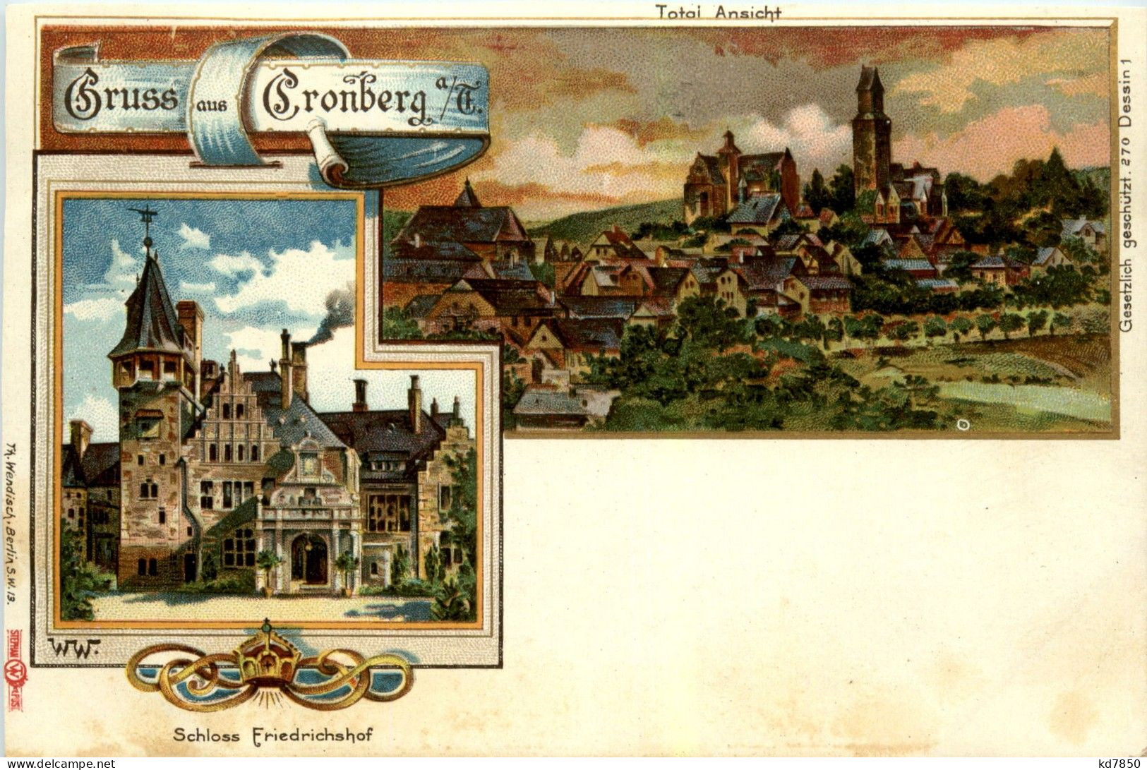 Gruss Aus Cronberg - Litho - Kronberg