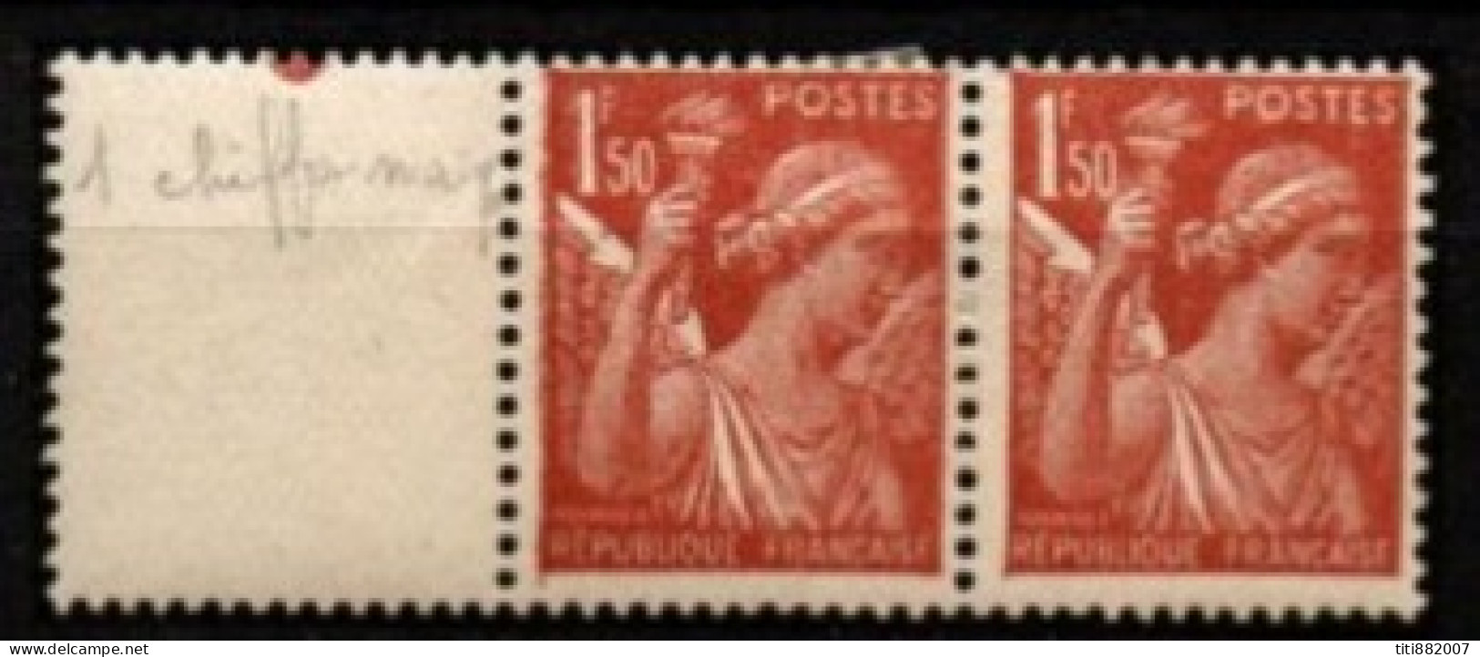 FRANCE   -  1944 .  Y&T N° 652 * / **  Paire.  1er Timbre  : 1 Maigre - Ongebruikt