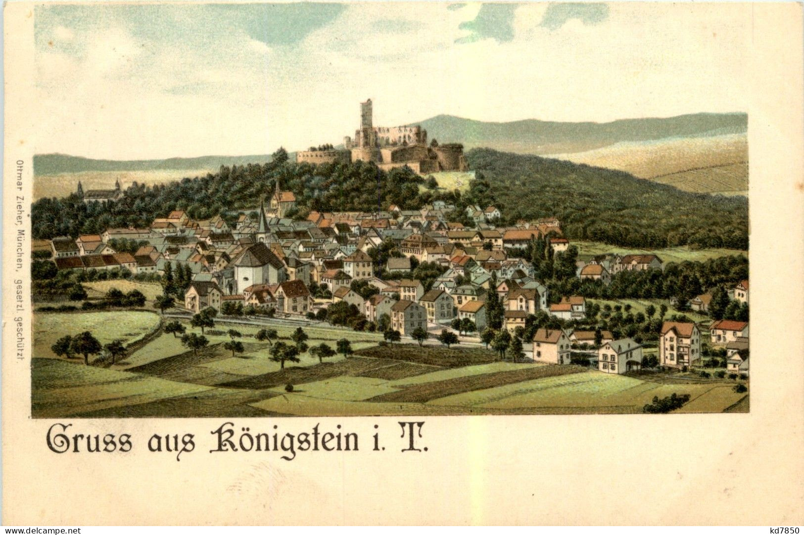 Gruss Aus Königstein Im Taunus - Litho - Koenigstein