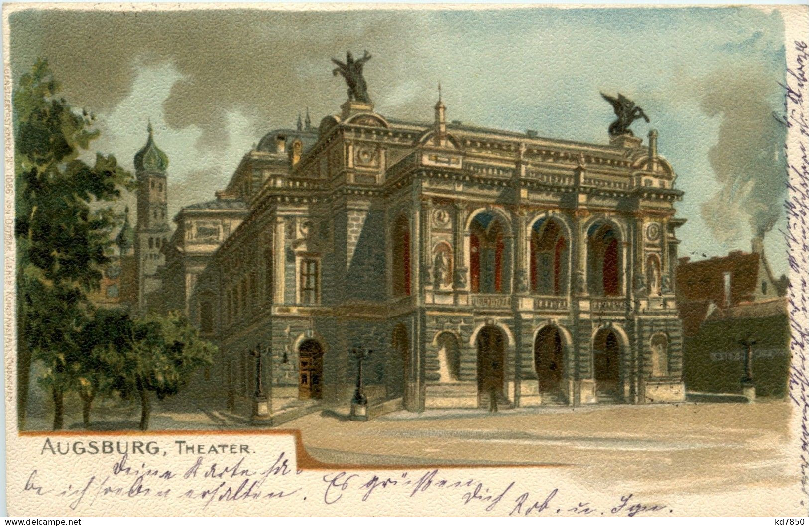 Augsburg - Theater - Litho - Augsburg
