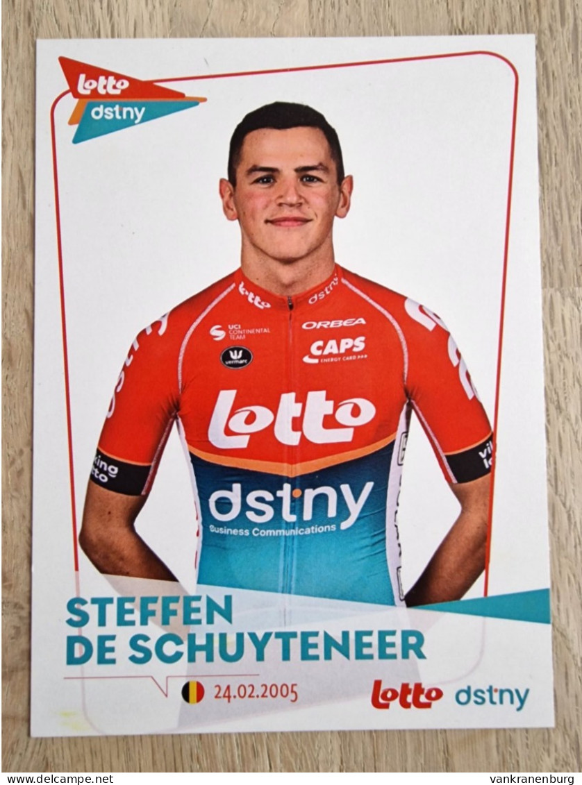 Card Steffen De Schuyteneer - Team Lotto-Dstny Development - 2024 - Cycling - Cyclisme - Ciclismo - Wielrennen - Cycling