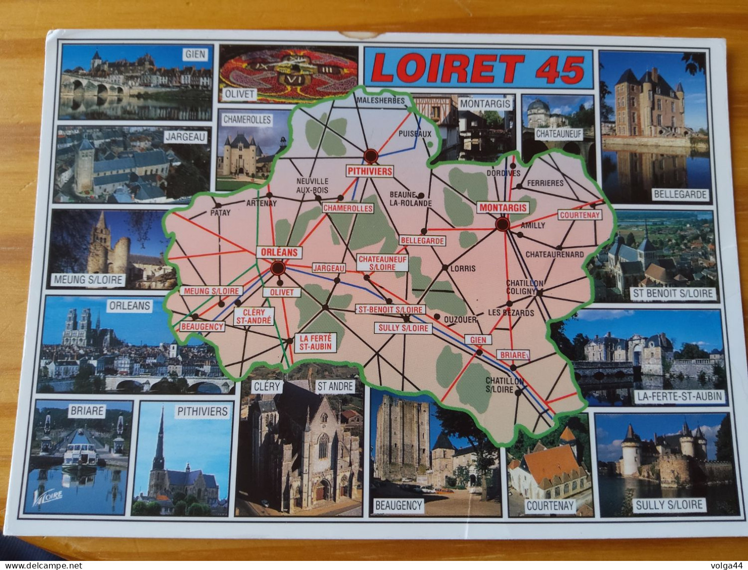 45 - LE LOIRET -  Carte Géographique - Contour Du Département Avec Multivues - Cartes Géographiques