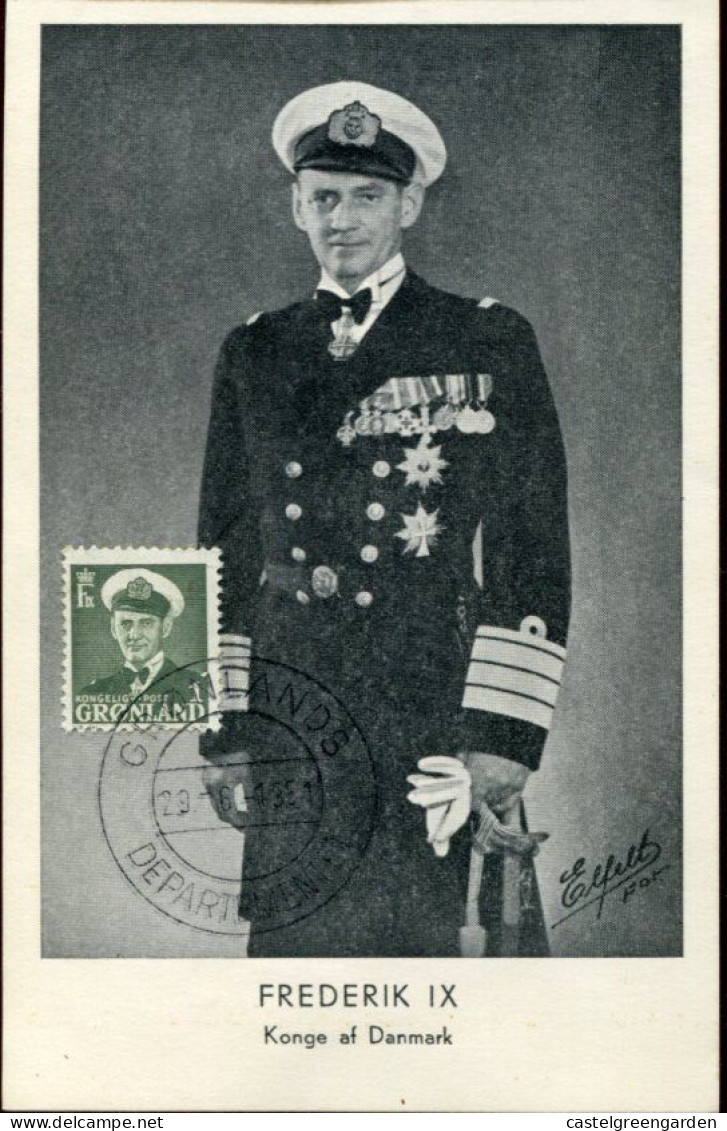 X0380 Gronland, Maximum 1951 The King Frederik  IX. Of Danmark - Cartes-Maximum (CM)