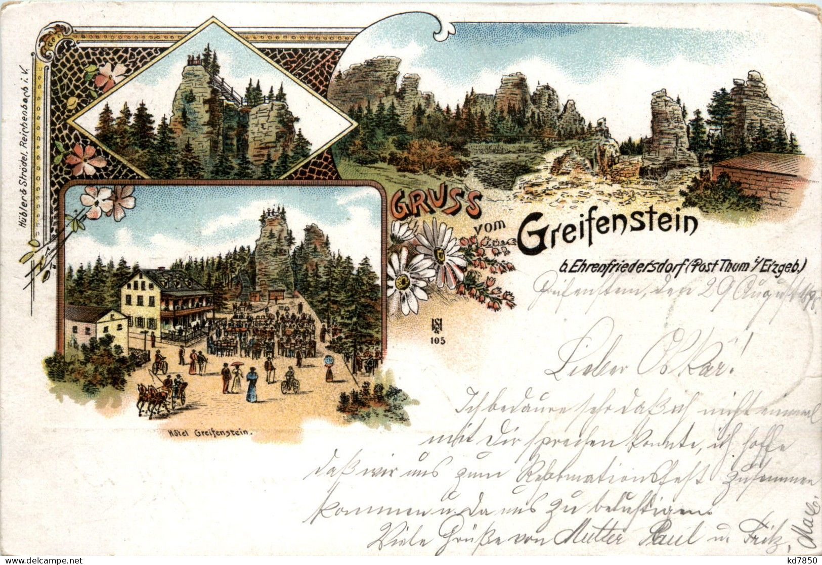 Ehrenfriedersdorf - Gruss Vom Greifenstein - Litho - Ehrenfriedersdorf