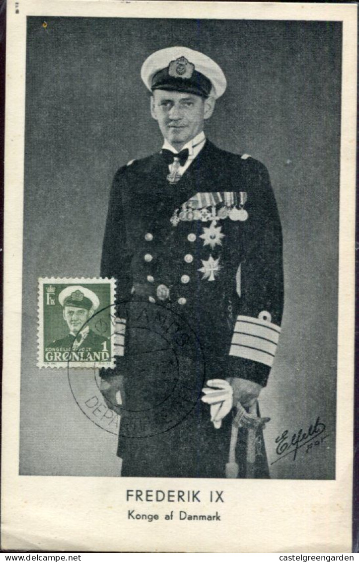 X0381 Gronland, Maximum 1951 The King Frederik  IX. Of Danmark - Cartas Máxima