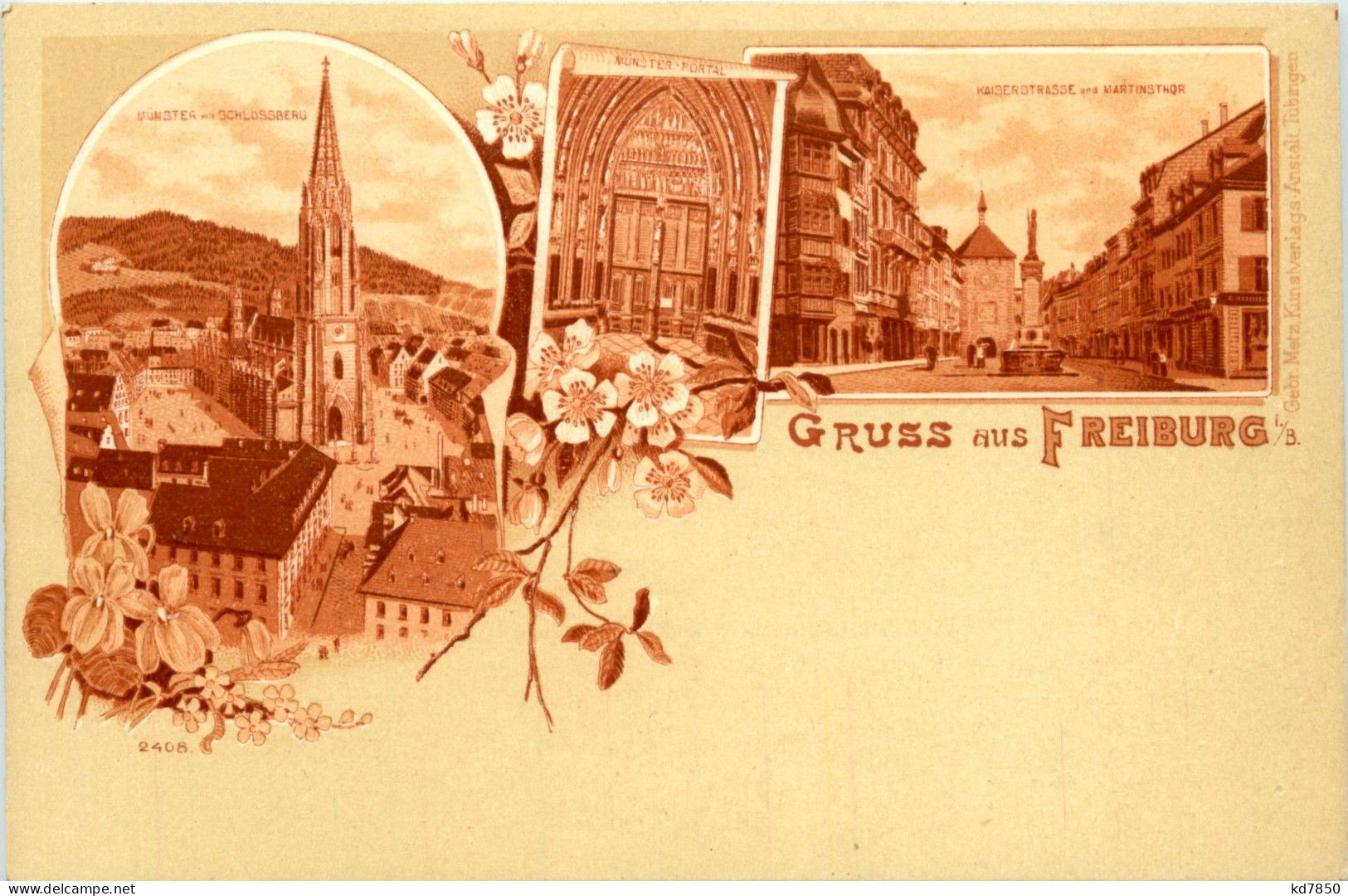 Gruss Aus Freiburg - Litho - Freiburg I. Br.