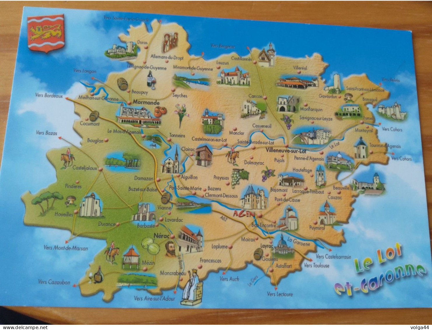 47- LE LOT ET GARONNE TOURISTIQUE  Carte Géographique - Contour Du Département - Landkarten