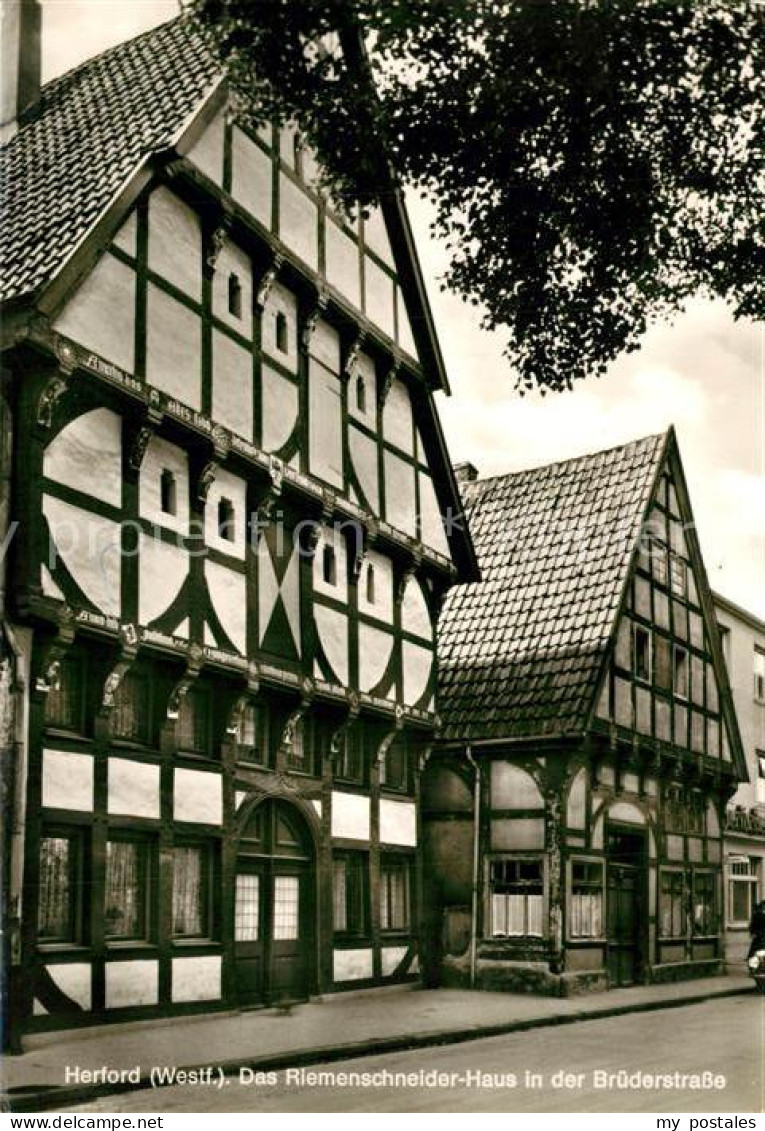 73336183 Herford Riemenschneider Haus Historisches Gebaeude Fachwerkhaus Brueder - Herford