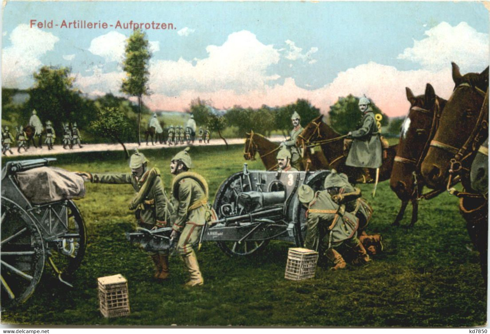 Feld Artillerie Aufprotzen - Feldpost - Guerre 1914-18