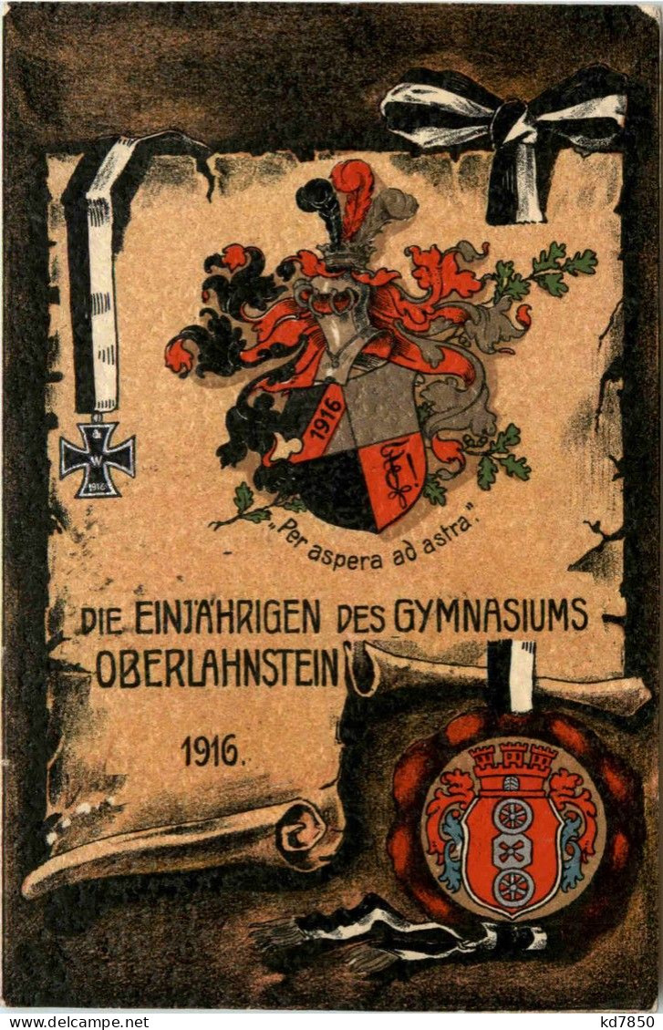 Einjährigen Des Gymnasiums Oberlahnstein 1916 - Lahnstein