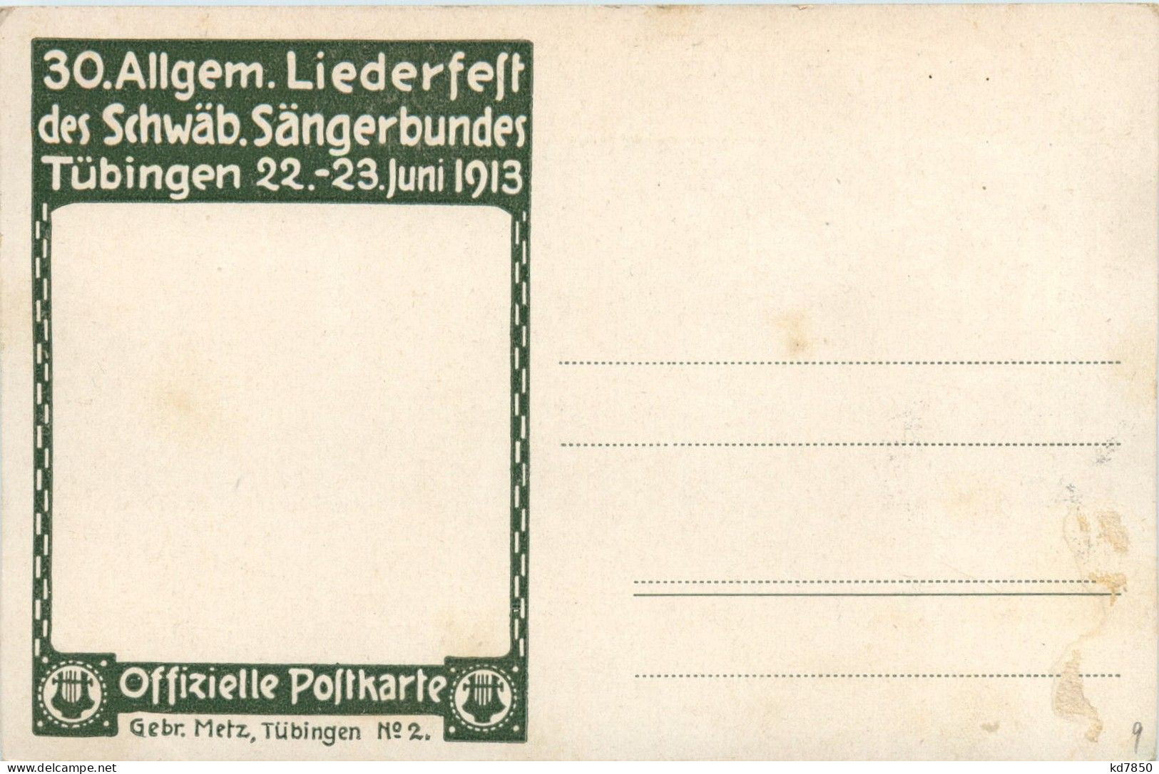 Tübingen - Allgemeines Liederfest Des Schwäb. Sängerfestes 1913 - Tübingen