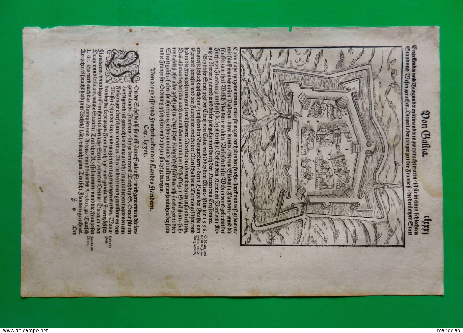 ST-FR CALAIS 1592 Plan De Ville - Sebastian Münster Cosmographia Universalis - Estampes & Gravures