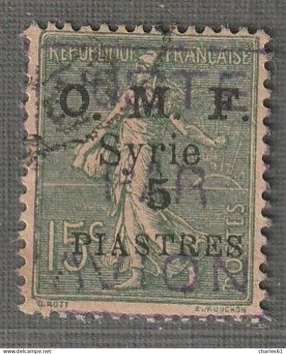 SYRIE - P.A N°2 Obl (1920) 5pi Sur 15c Vert-olive - Signé Brun - Luftpost