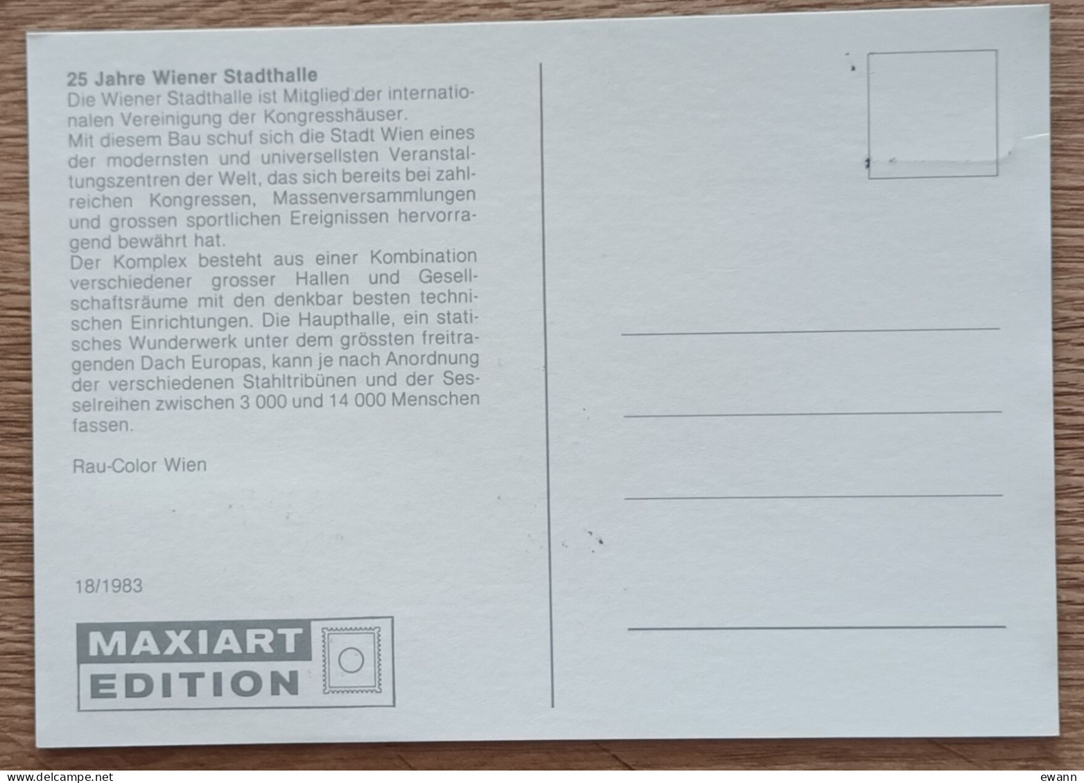 Autriche - CM 1983 - YT N°1571 - Hall Municipal De Vienne - Maximum Cards