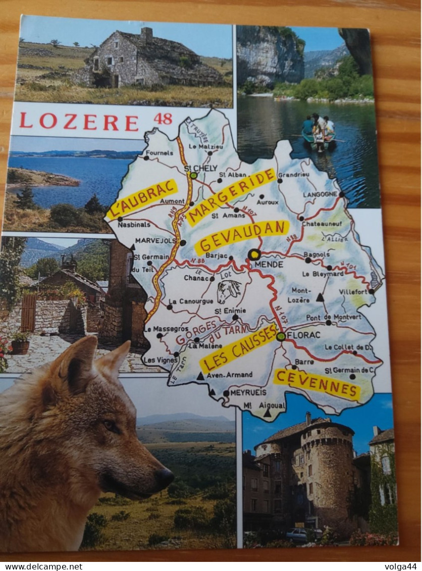 48 - LA LOZERE -  Carte Géographique - Contour Du Département Avec Multivues - Landkarten