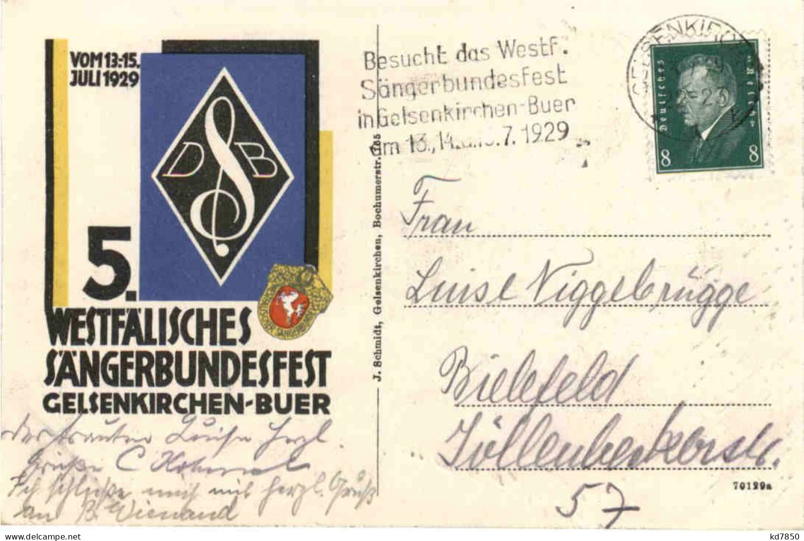 Gelsenkirchen-Buer - 5. Westfälisches Sängerbundfest 1929 - Gelsenkirchen