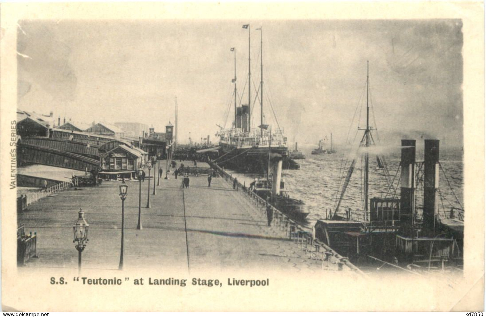 Liverpool - SS Teutonic At Landing Stage - Liverpool