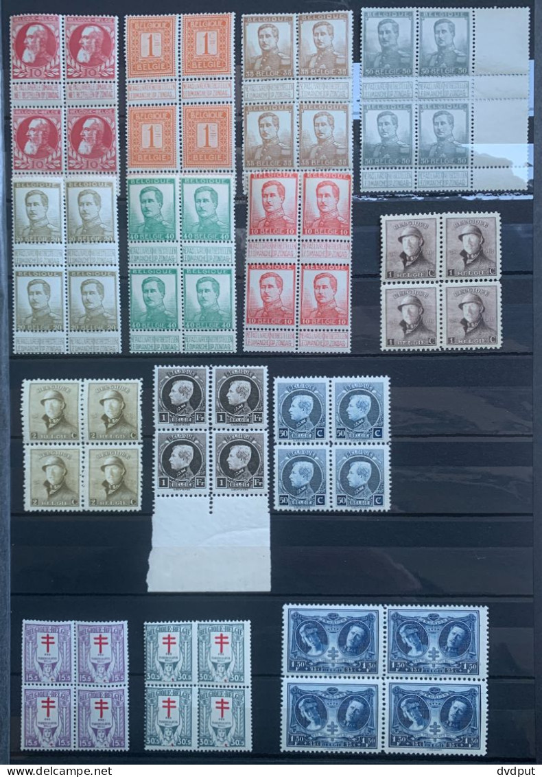 België, 1905-49, Samenstelling Van 48 Zegels In Blok Van 4, Postfris **, OBP 161€ - Collections