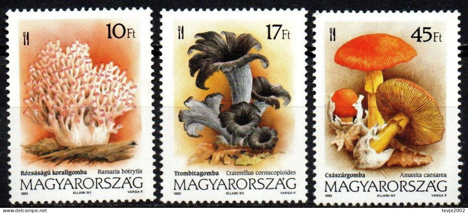 Ungarn 1993 - Mi.Nr. 4247 - 4249 - Postfrisch MNH - Pilze Mushrooms - Pilze