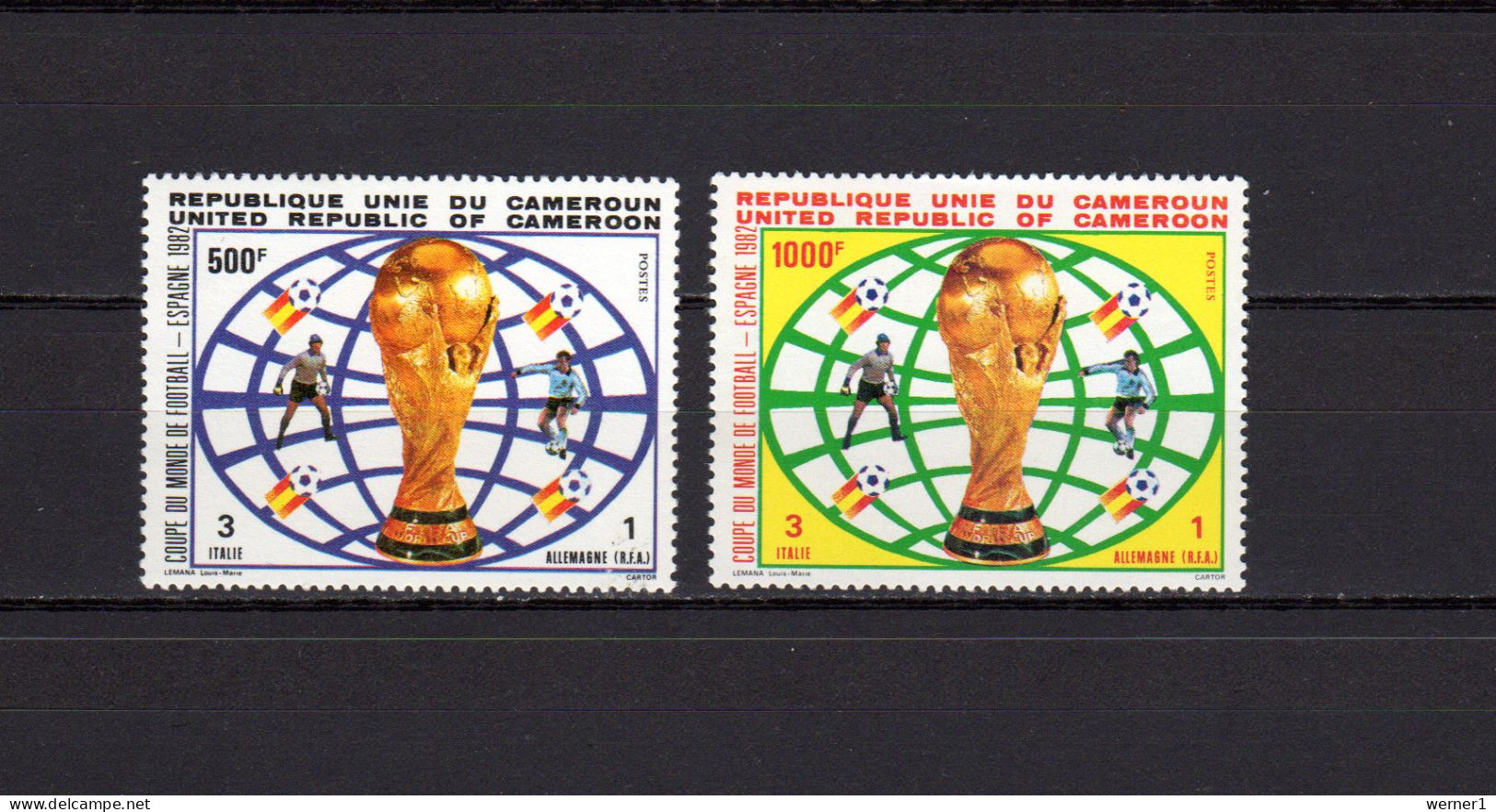 Cameroon - Cameroun 1982 Football Soccer World Cup Set Of 2 MNH - 1982 – Espagne