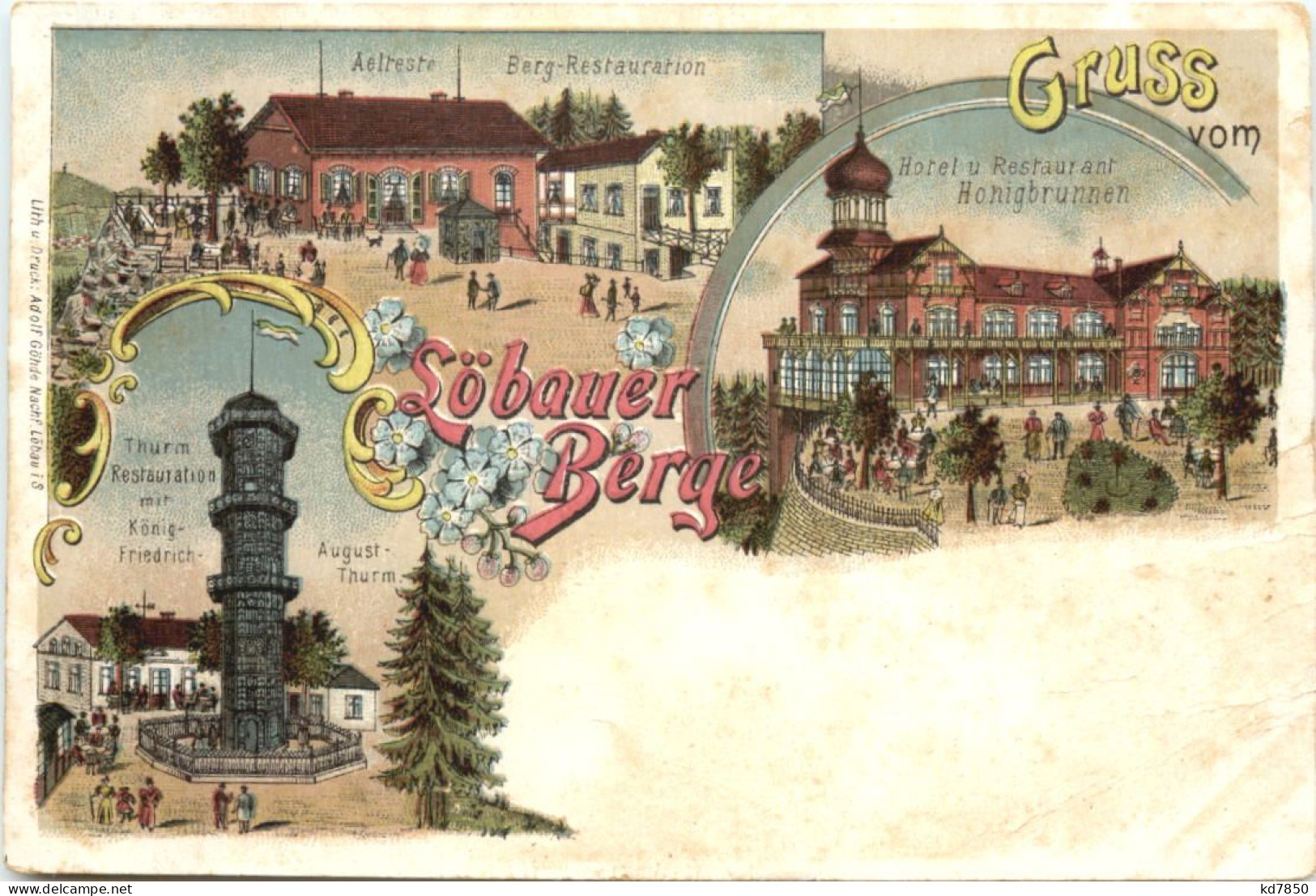 Gruss Vom Löbauer Berge - Litho - Löbau